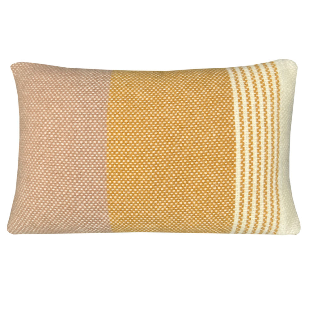 Malagoon Festivity cushion - yellow, ochre, off-white - 35x60cm 100% wool