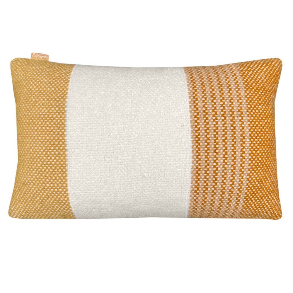 Malagoon Festivity cushion - yellow, ochre, off-white - 35x60cm 100% wool