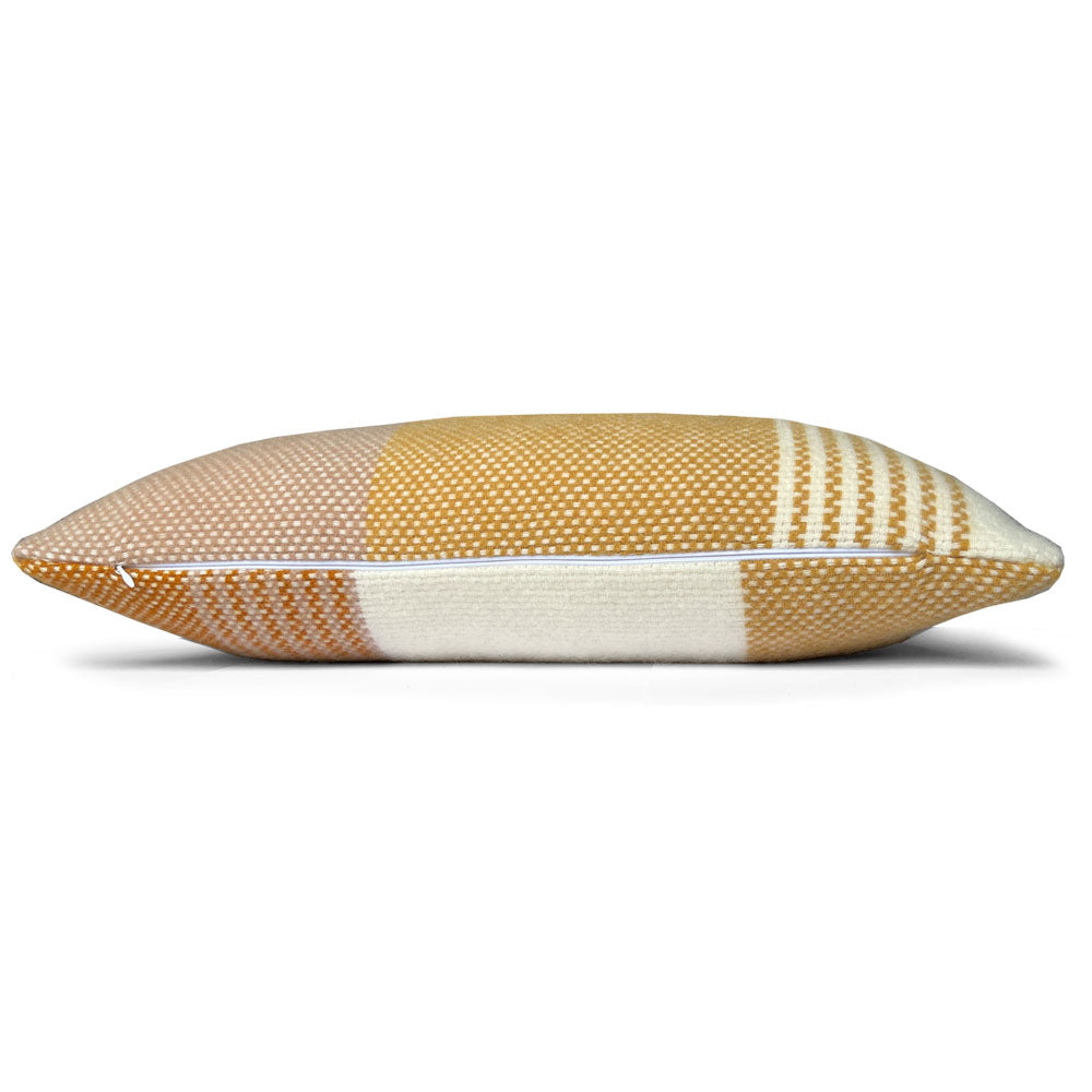 Malagoon Festivity cushion - yellow, ochre, off-white - 35x60cm 100% wool