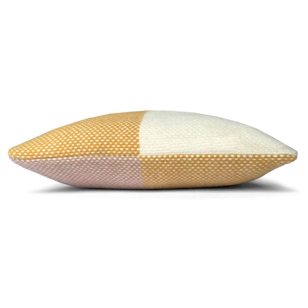 Malagoon Festivity cushion - yellow, ochre, off-white - 45x45cm 100% wool