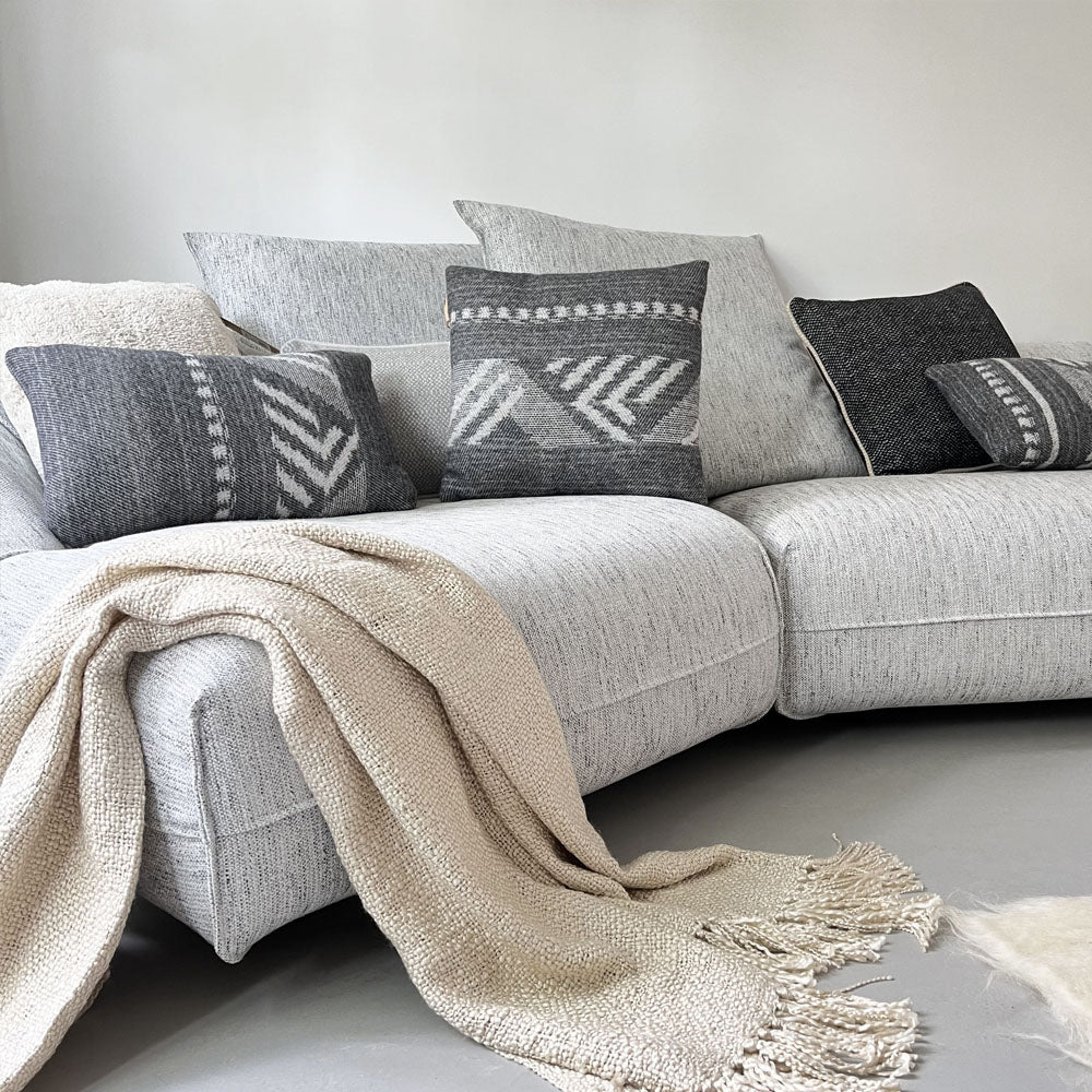 Malagoon cushion Mochica decostripe - anthracite - 35x60cm