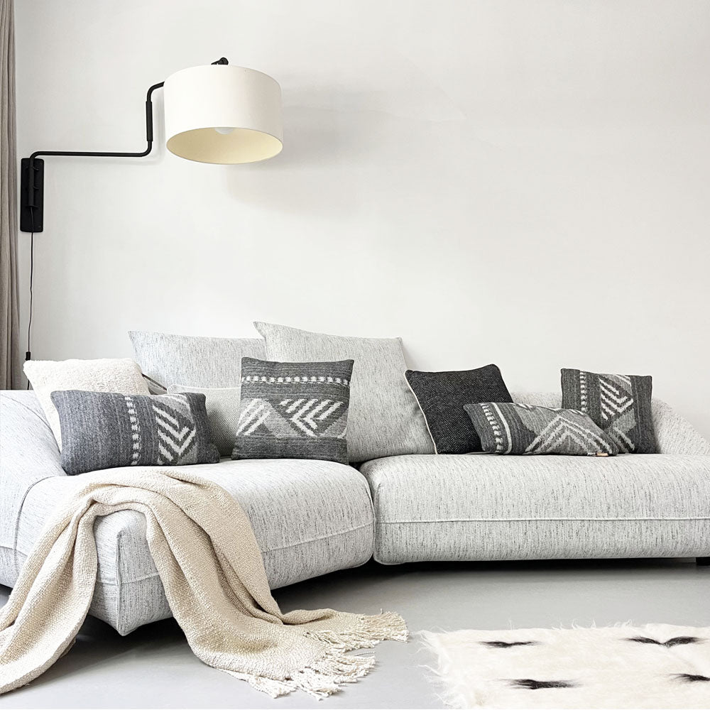 Malagoon cushion Mochica decostripe - anthracite - 35x60cm