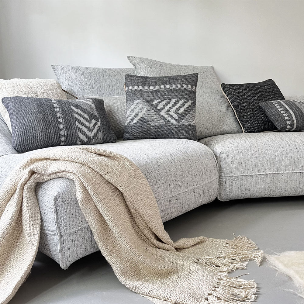 Malagoon cushion Mochica decostripe - anthracite - 45x45cm