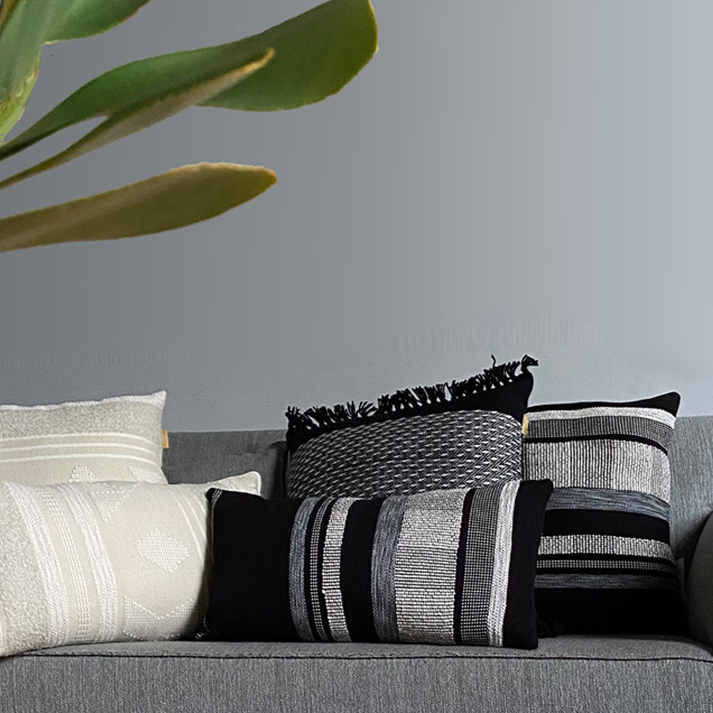 Malagoon cushion - black textured - 35x60cm