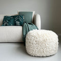 Malagoon Eboya pouf - off-white - Ø 50cm H 35cm 100% wool