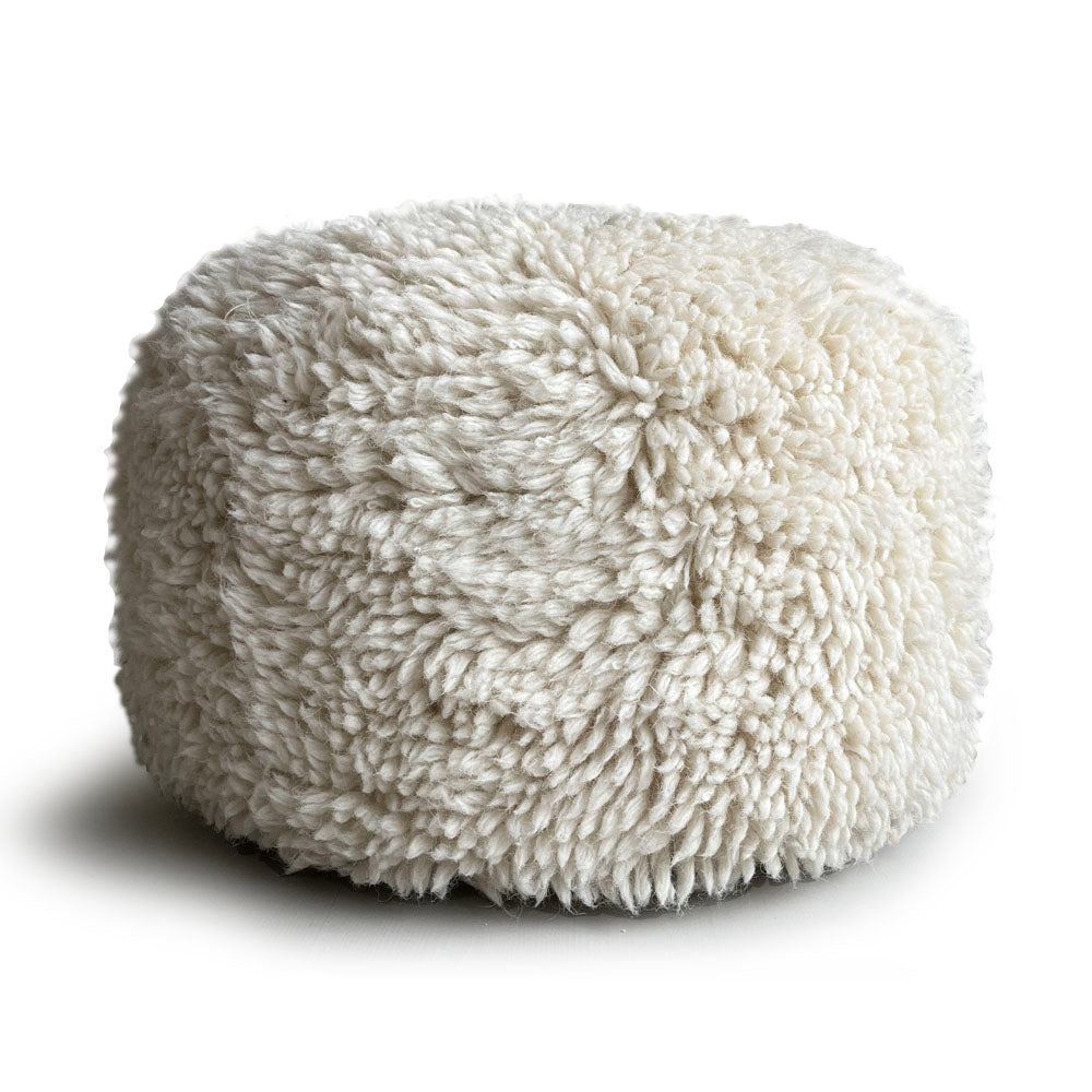 Malagoon Eboya pouf - off-white - Ø 50cm H 35cm 100% wool