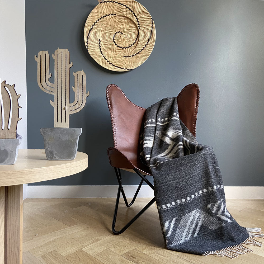 Malagoon throw Mochica - anthracite - 140x200cm Merino Wool