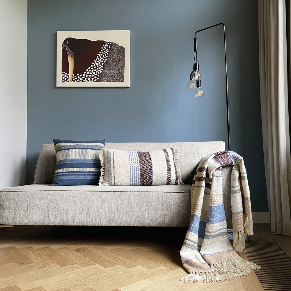 Malagoon Seasight cushion - multicolour bouclé - 40x70cm