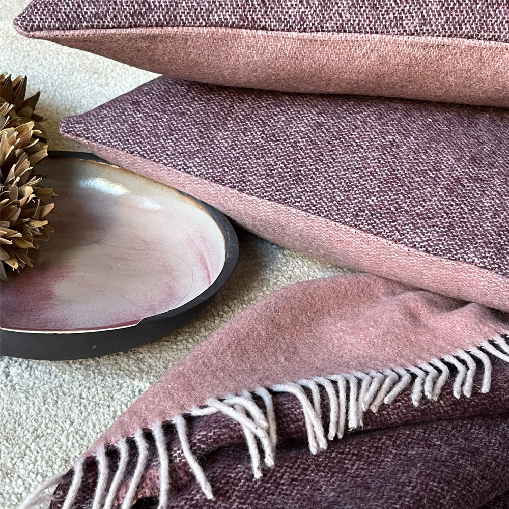 Malagoon throw - rosewood - 130x170cm recycled wool