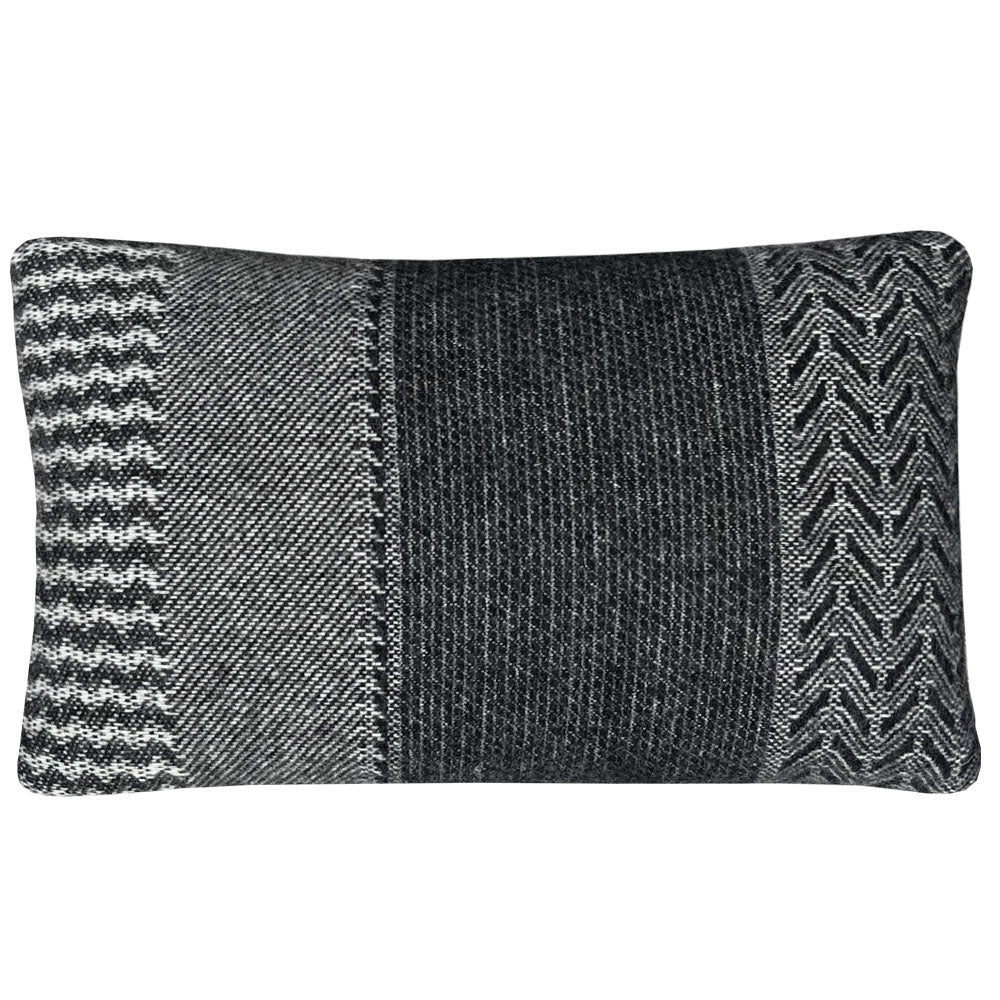 Malagoon Uptown Cushion - Black - 35x60cm 100% Wool