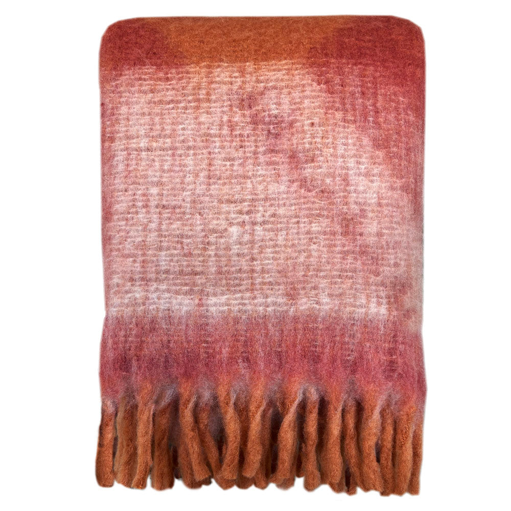 Malagoon Zapotec throw - soft spicy red - 100% recycled