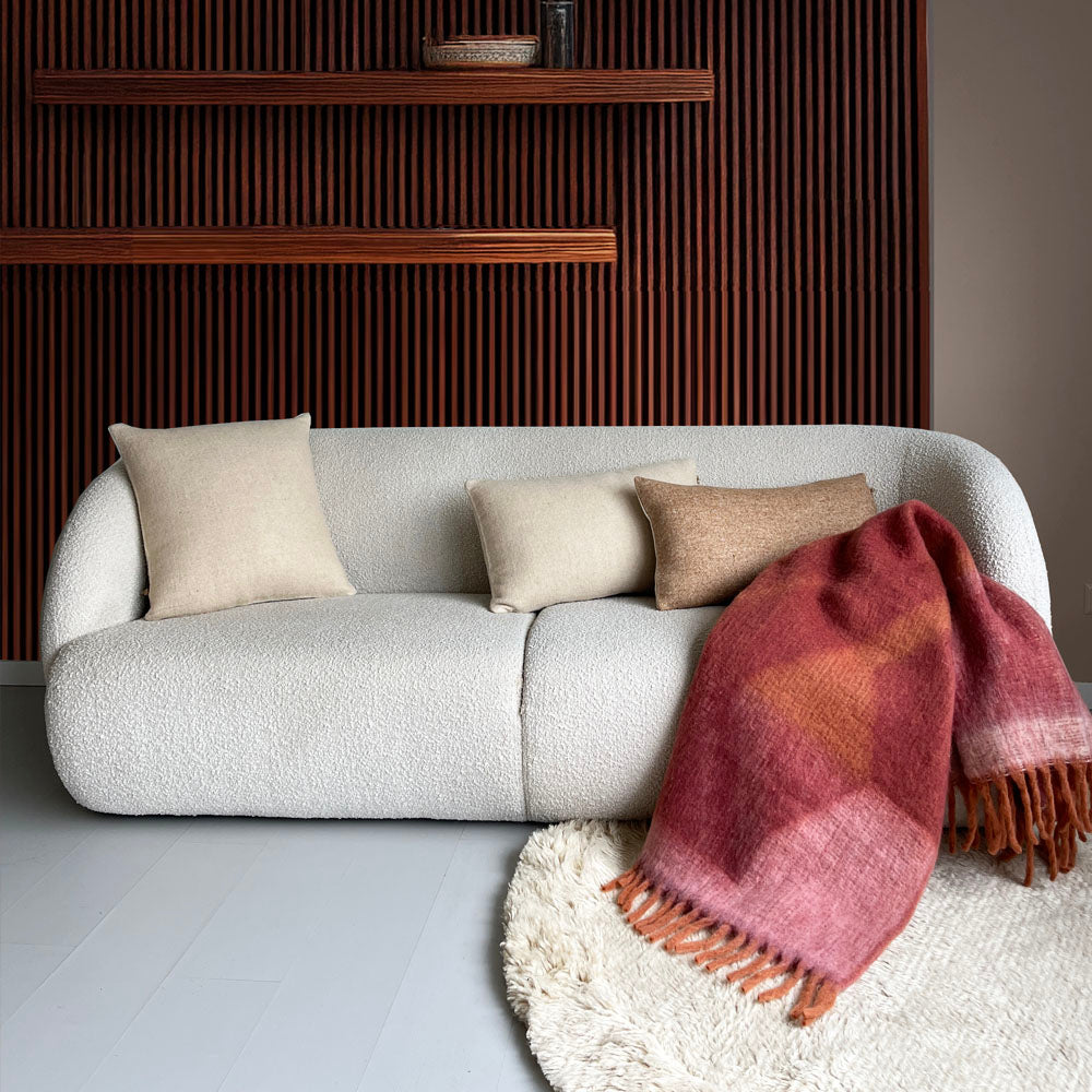 Malagoon Zapotec throw - soft spicy red - 100% recycled