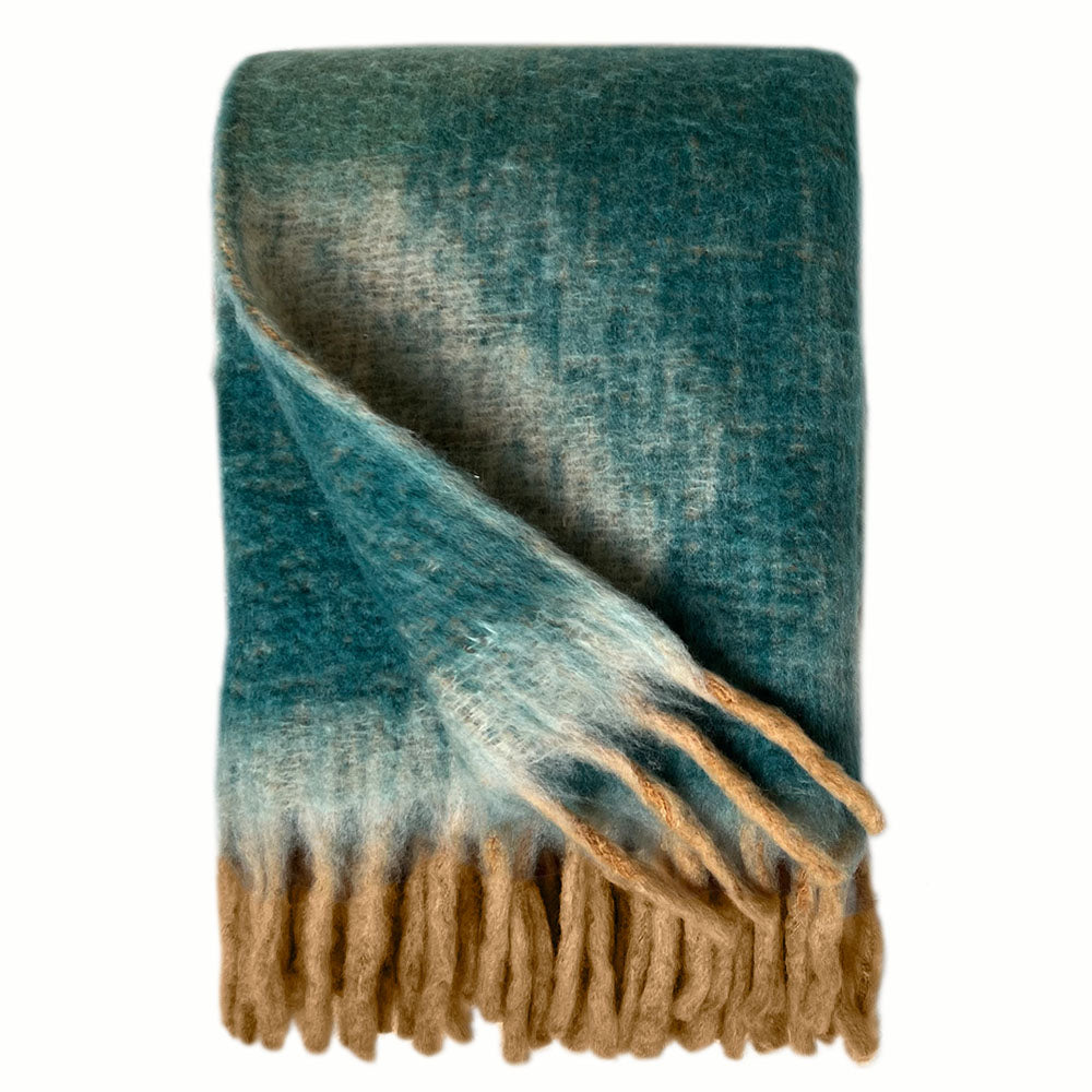 Malagoon Zapotec throw - soft green - 100% recycled