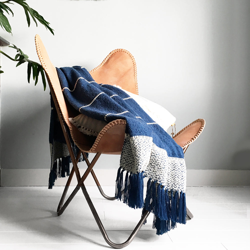 Malagoon throw Berber - dark blue - 125x150cm