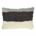 Malagoon Bigstripe cushion - black, grey, white - 40x70cm 100% wool