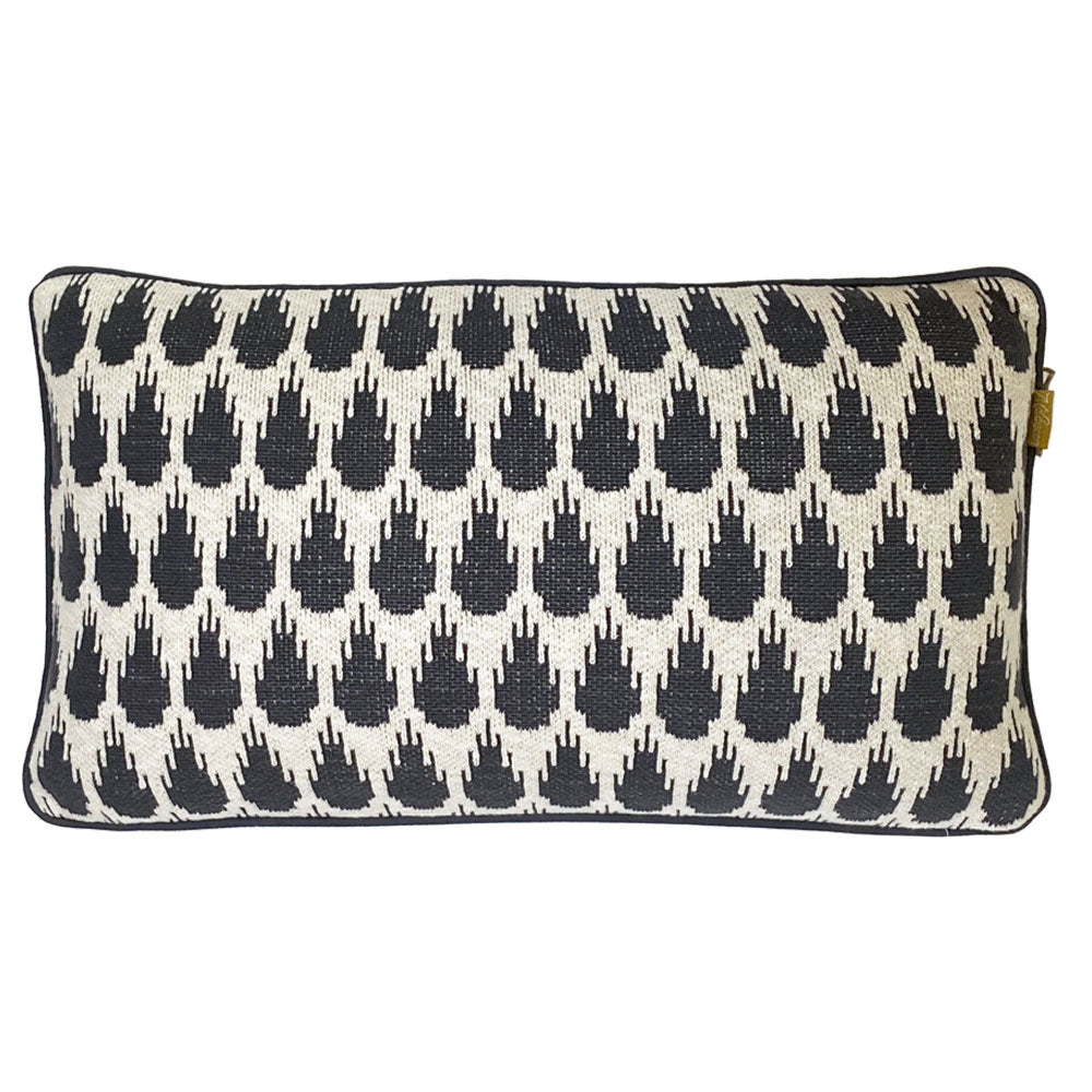 Malagoon Botanic mini cushion - anthracite - 35x60cm 100% organic cotton