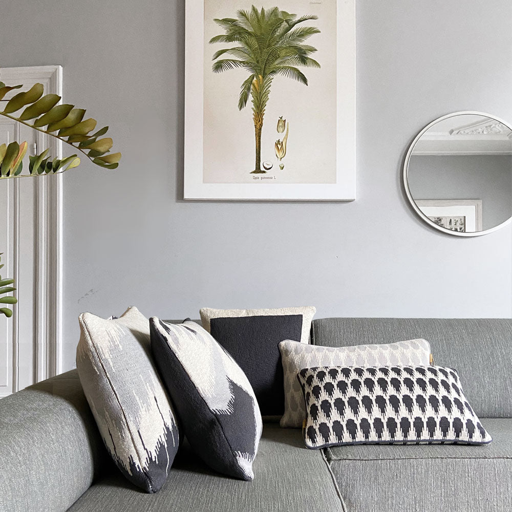 Malagoon Botanic mini cushion - anthracite - 35x60cm 100% organic cotton