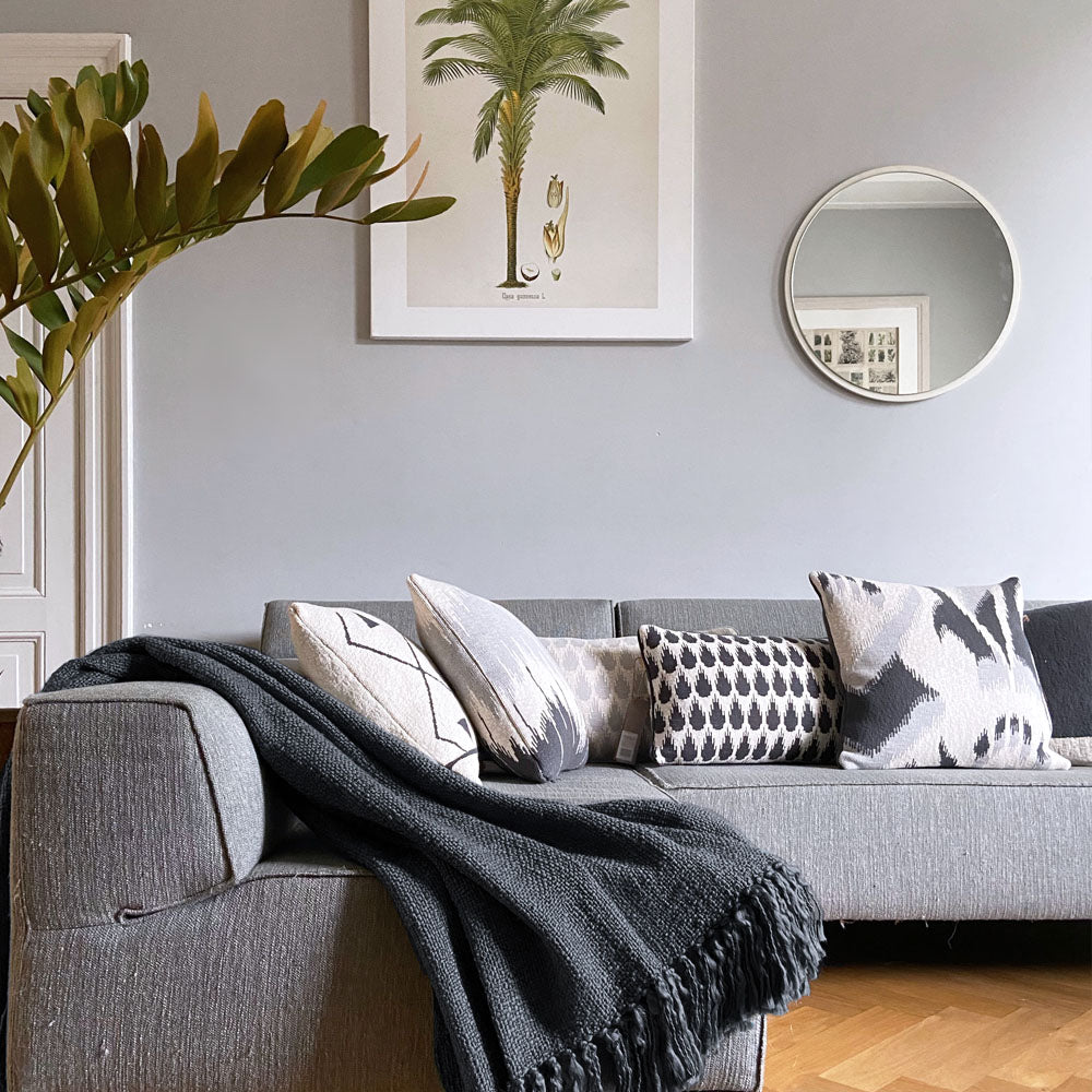 Malagoon Botanic mini cushion - anthracite - 35x60cm 100% organic cotton