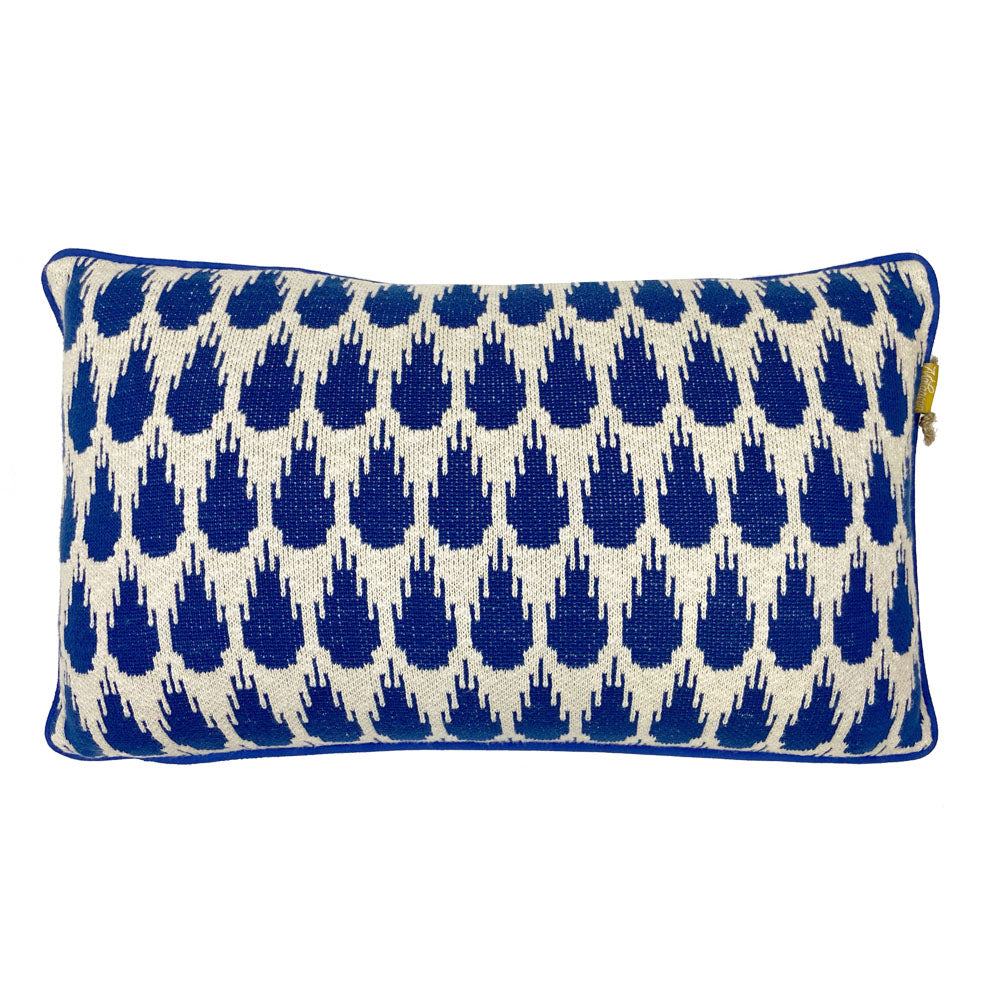 Malagoon Botanic mini cushion - blue - 35x60cm 100% organic cotton