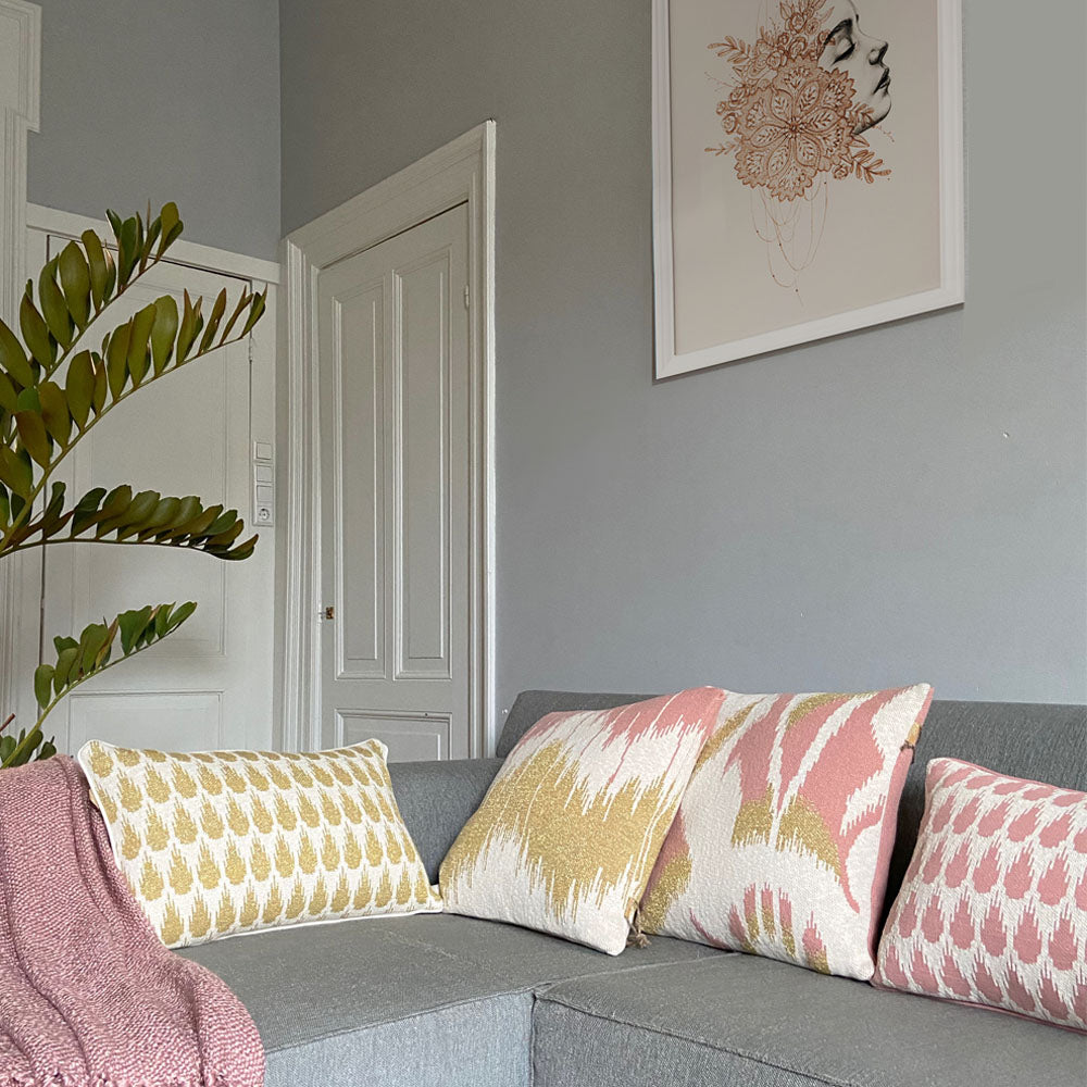 Malagoon Botanic mini cushion - gold - 35x60cm 100% organic cotton