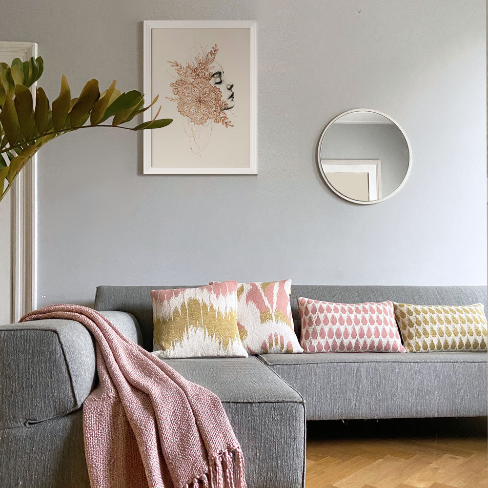 Malagoon Botanic mini cushion - gold - 35x60cm 100% organic cotton