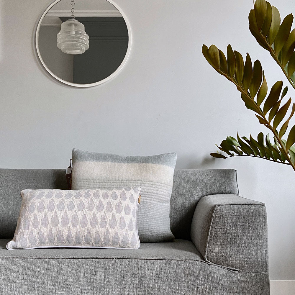 Malagoon Botanic mini cushion - light grey - 35x60cm 100% organic cotton