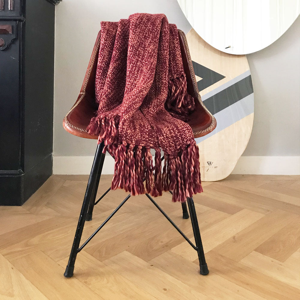 Malagoon throw Marble - burgundy red - 125x150cm