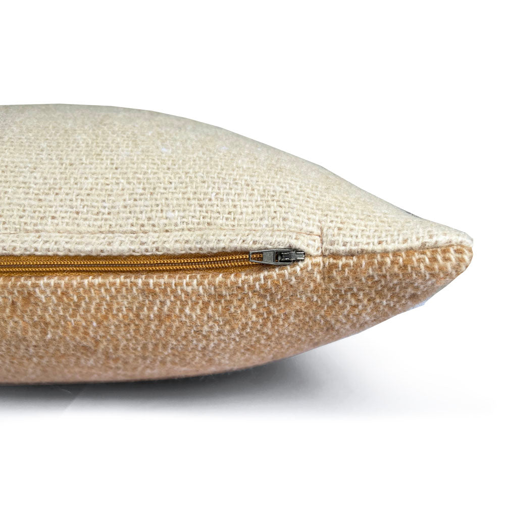 Malagoon cushion - camel beige reversible - 35x60cm recycled wool
