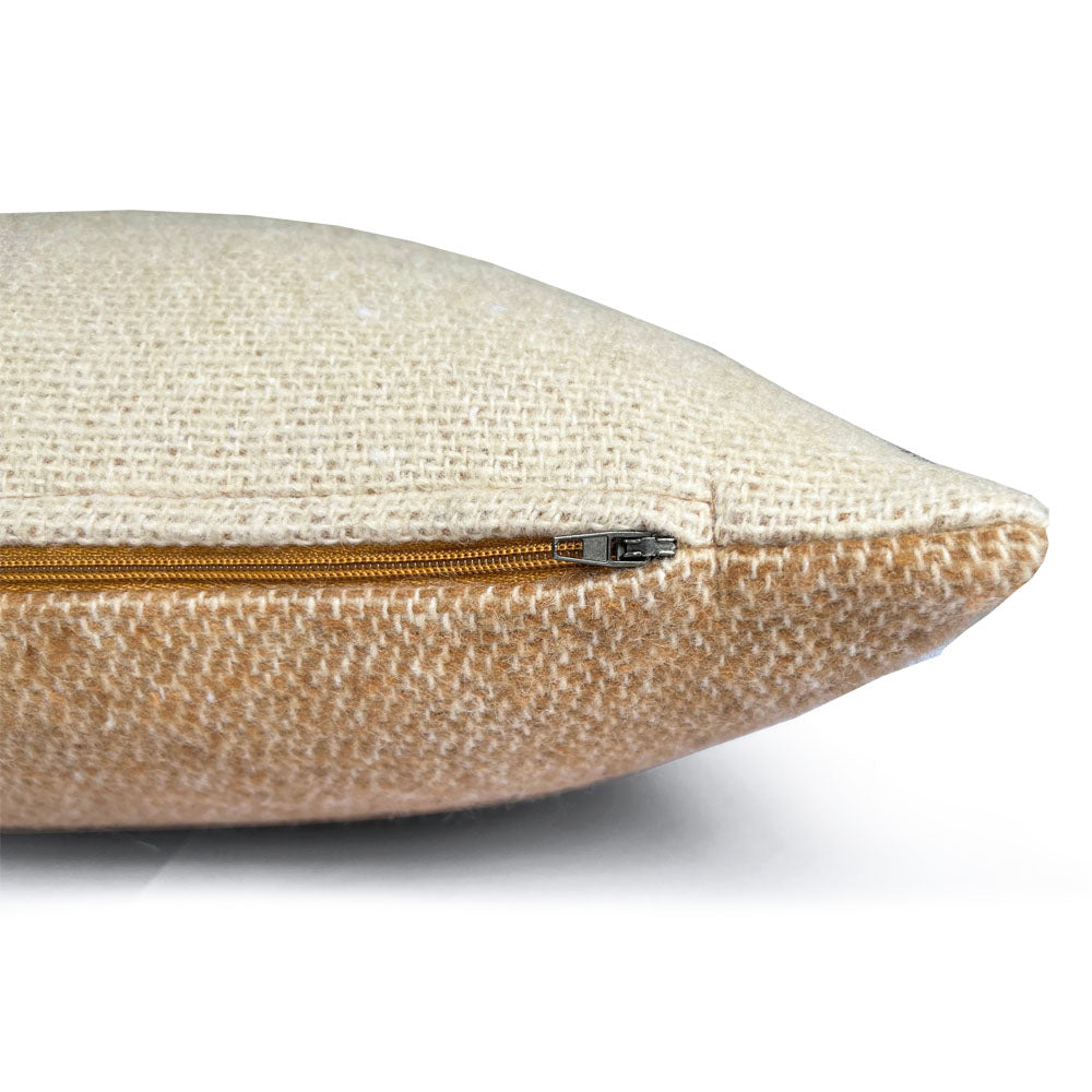 Malagoon cushion - camel beige reversible - 50x50cm recycled wool