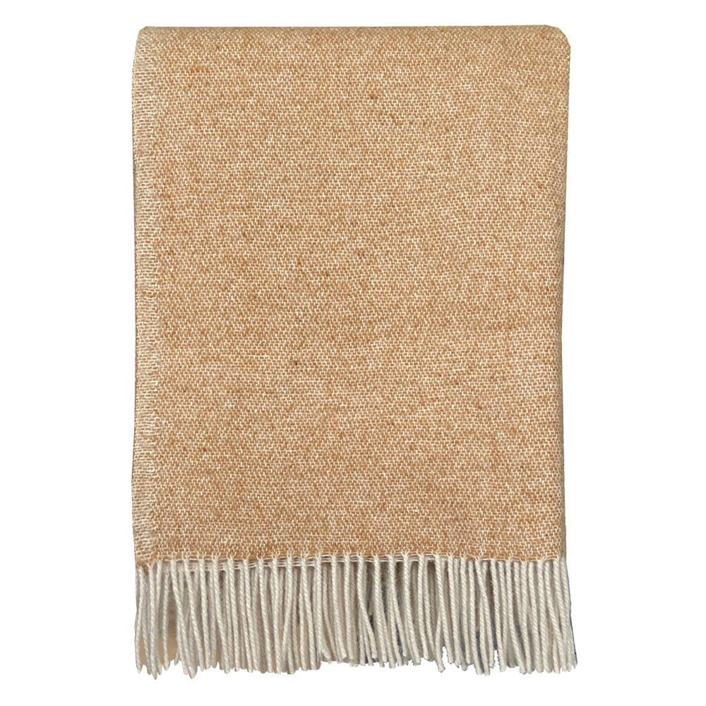 Malagoon throw - camel beige reversible - 130x170cm recycled wool