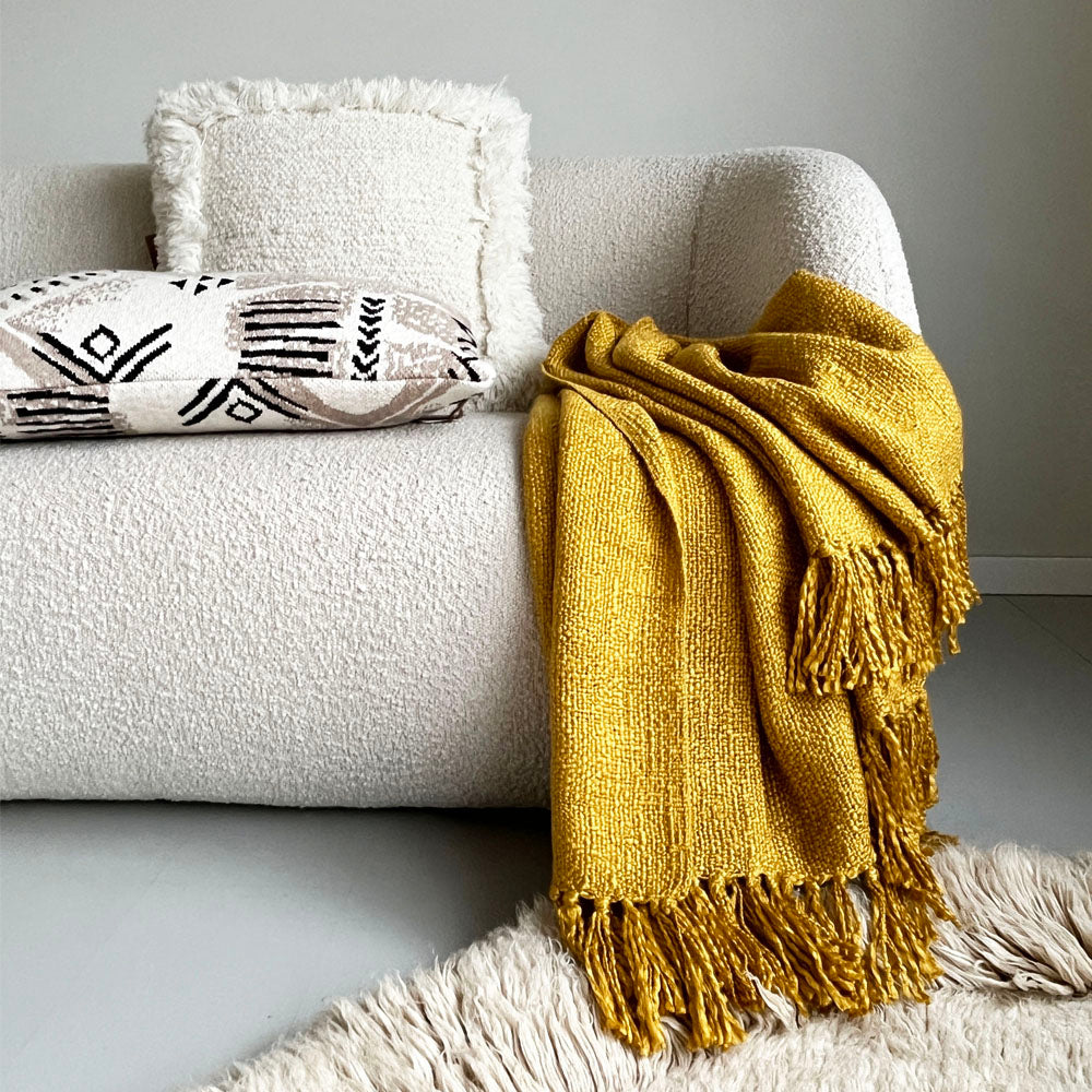 Malagoon throw Curry - yellow - 125x150cm