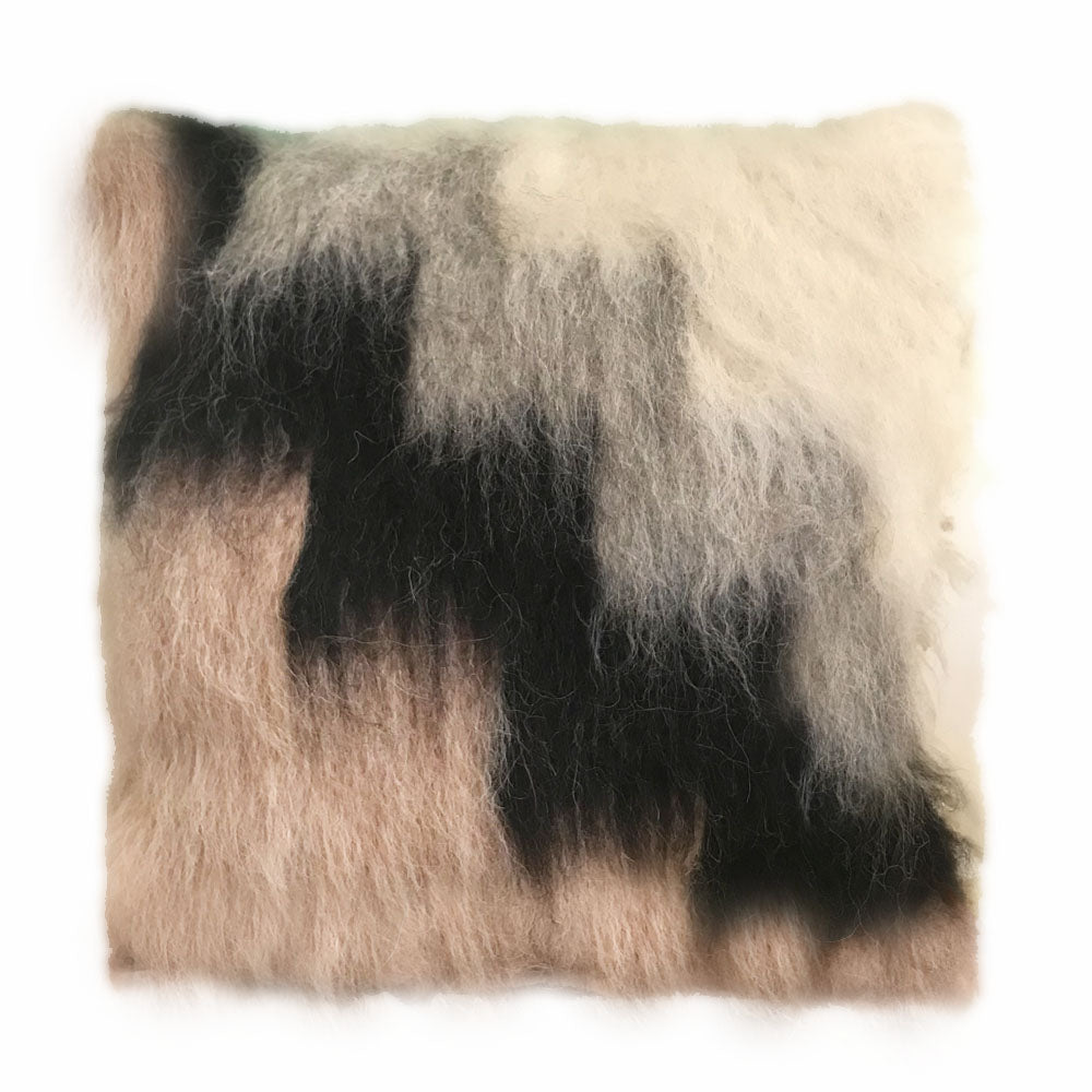 Malagoon cushion Stairway brush - off-white, grey-pink shades - 50x50cm 100% wool