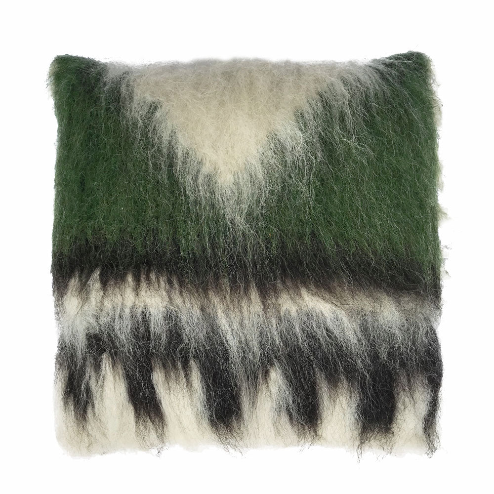 Malagoon cushion Triangle - grey-green shades - 50x50cm 100% wool