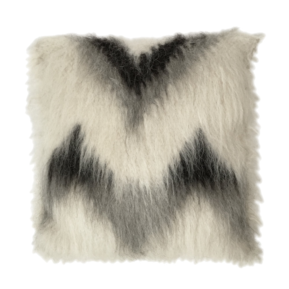 Malagoon Zigzag cushion - off-white, shades of grey - 50x50cm 100% wool