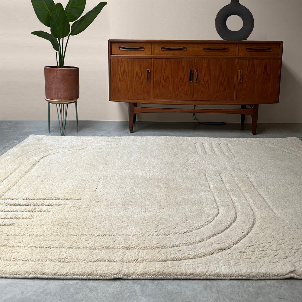 Malagoon Deco Line rug - cream white - 160x230cm 100% wool
