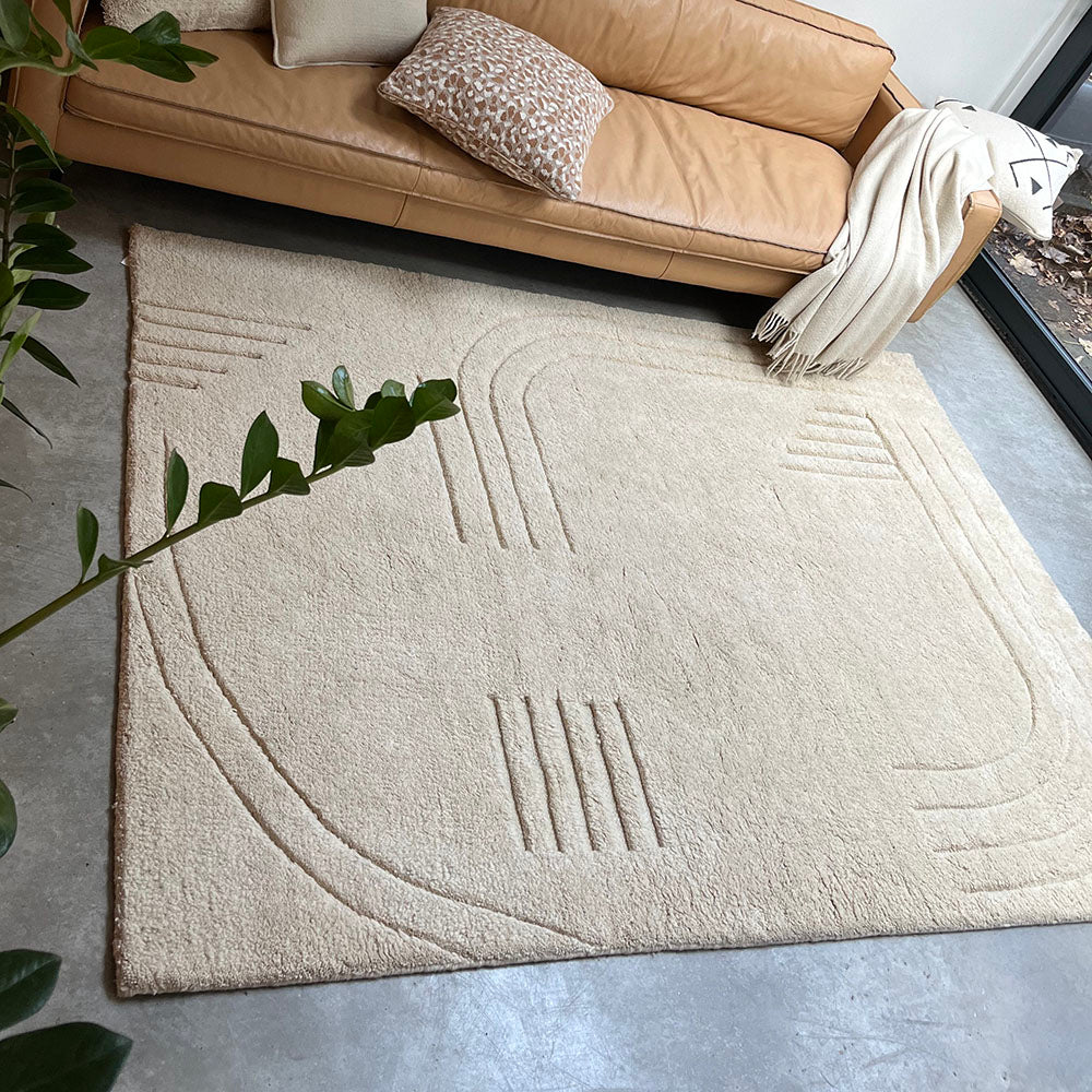 Malagoon Deco Line rug - cream white - 160x230cm 100% wool