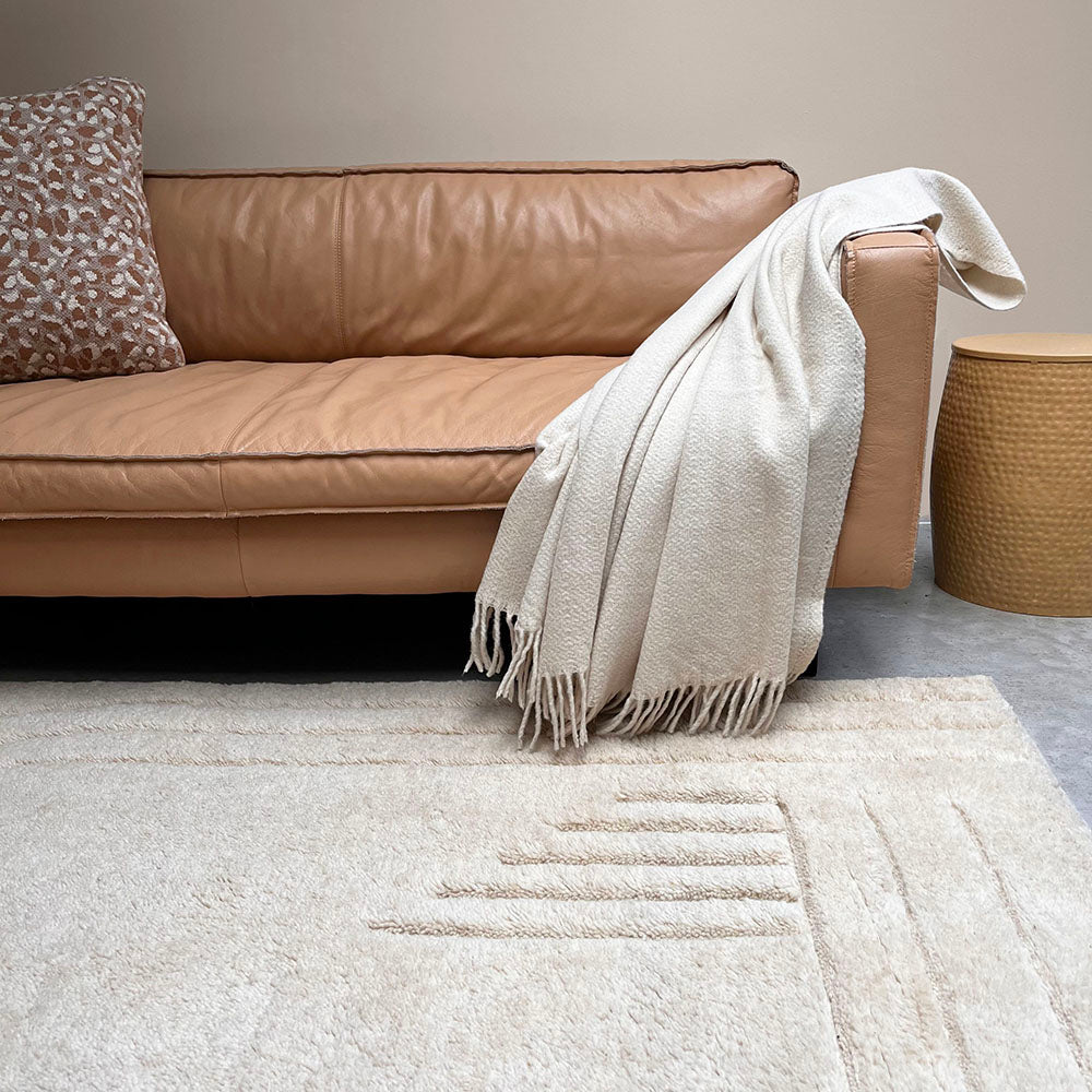 Malagoon Deco Line rug - cream white - 160x230cm 100% wool