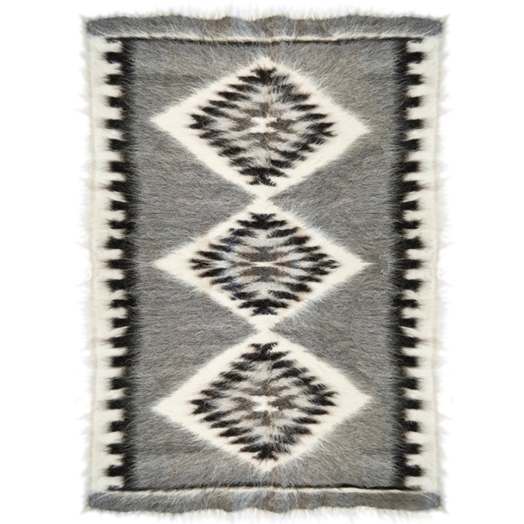 Malagoon rug Pattern 3 - off-white, shades of grey - 150x200cm 100% wool