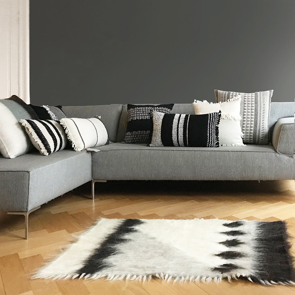 Malagoon Diamond throw - shades of grey - 75x125cm 100% wool