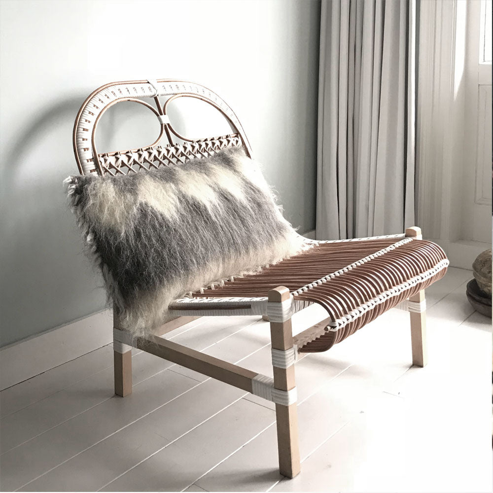 Malagoon Diamond cushion - grey - 40x70cm 100% wool