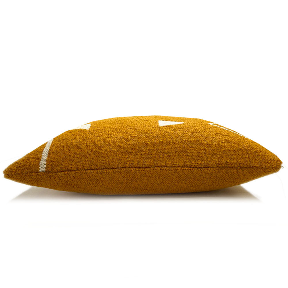Malagoon Fantasy cushion - ochre yellow - 50x50cm 100% organic cotton
