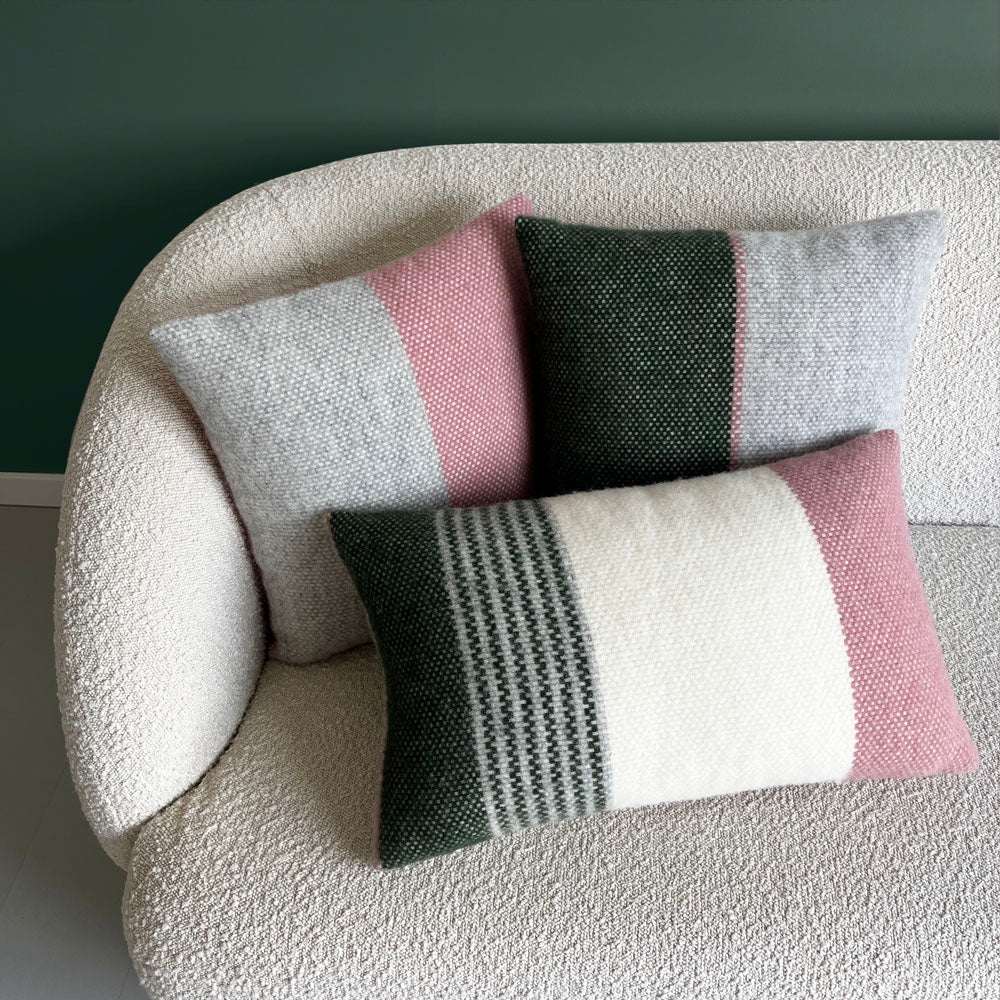 Malagoon Festivity cushion - mist pink - 35x60cm 100% wool