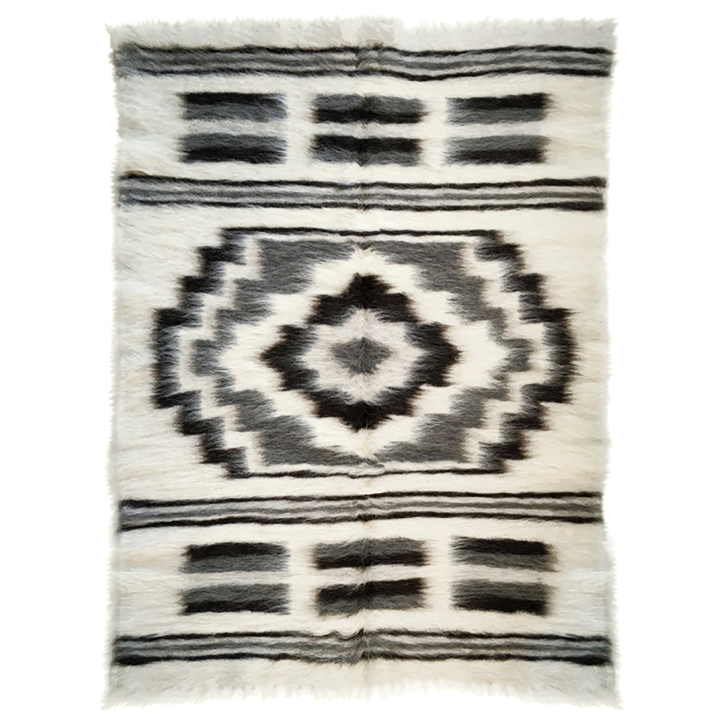 Malagoon rug Pattern 2 - off-white, shades of grey - 150x200cm 100% wool