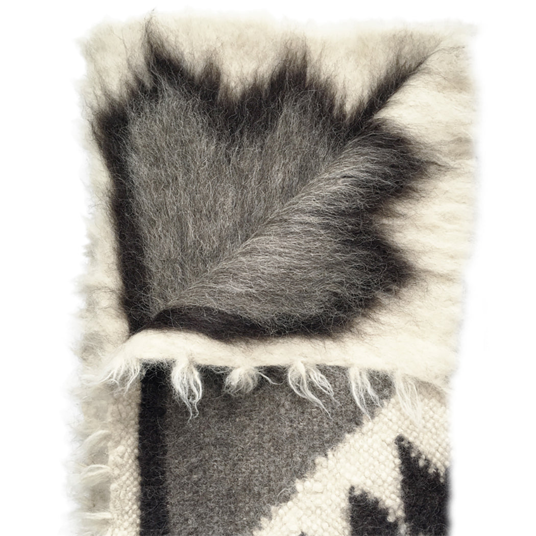 Malagoon rug Pattern 4 - off-white, shades of grey - 150x200cm 100% wool