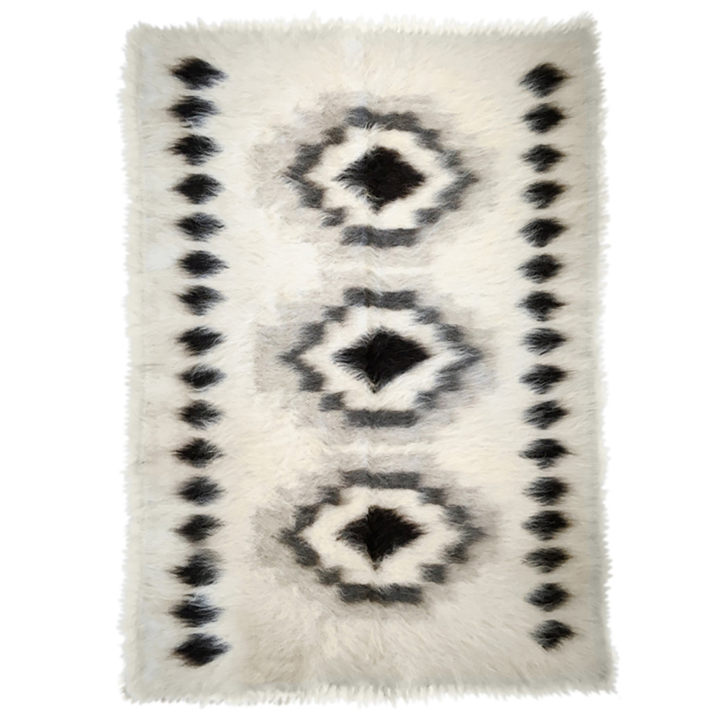 Malagoon rug Pattern 6 - off-white, shades of grey - 150x200cm 100% wool