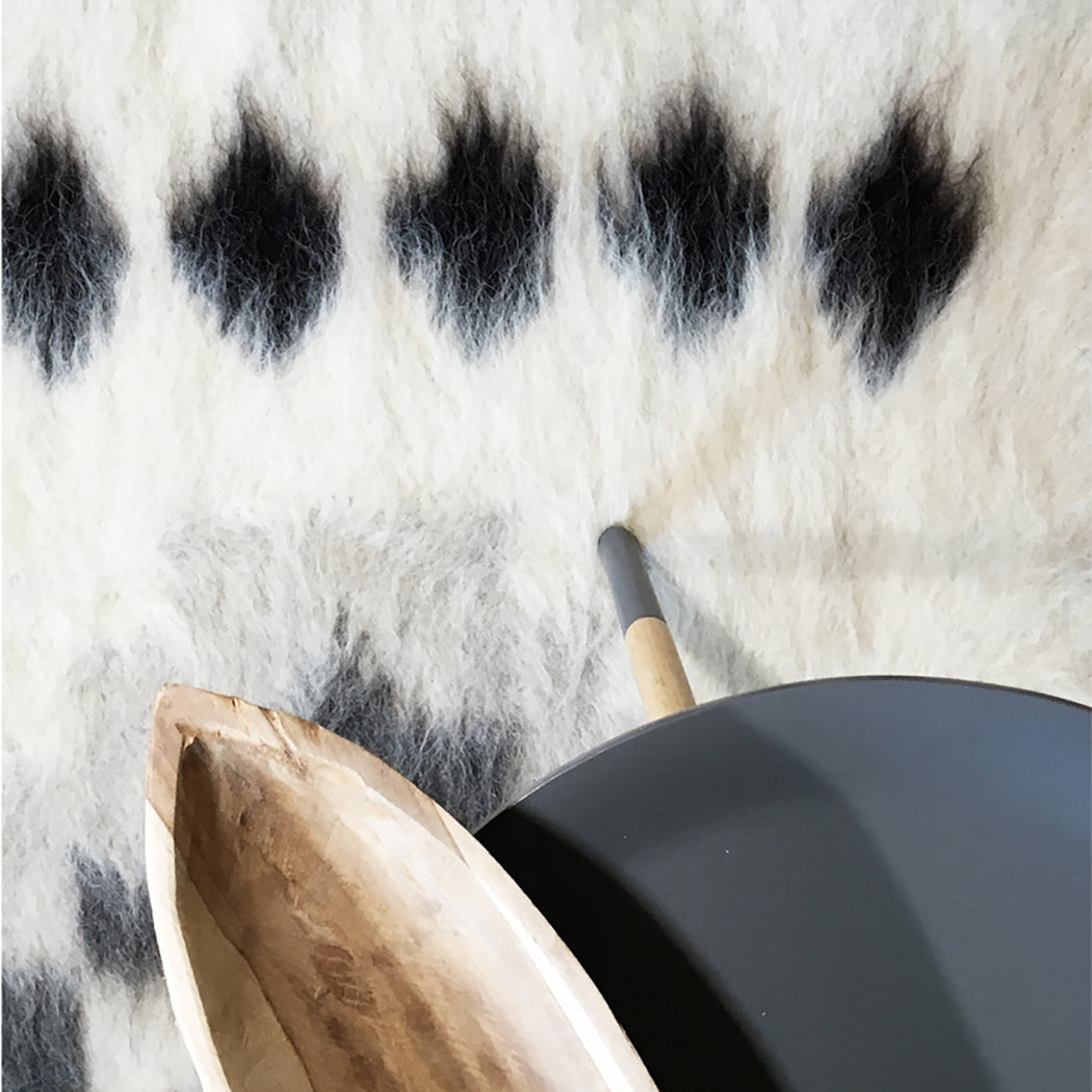 Malagoon rug Pattern 6 - off-white, shades of grey - 150x200cm 100% wool