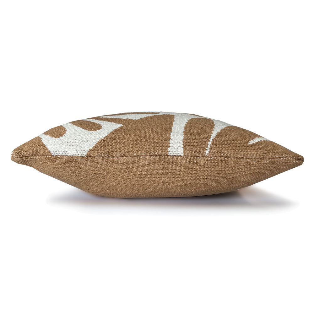 Malagoon Floral Victory cushion - fudge - 50x50cm 100% organic cotton