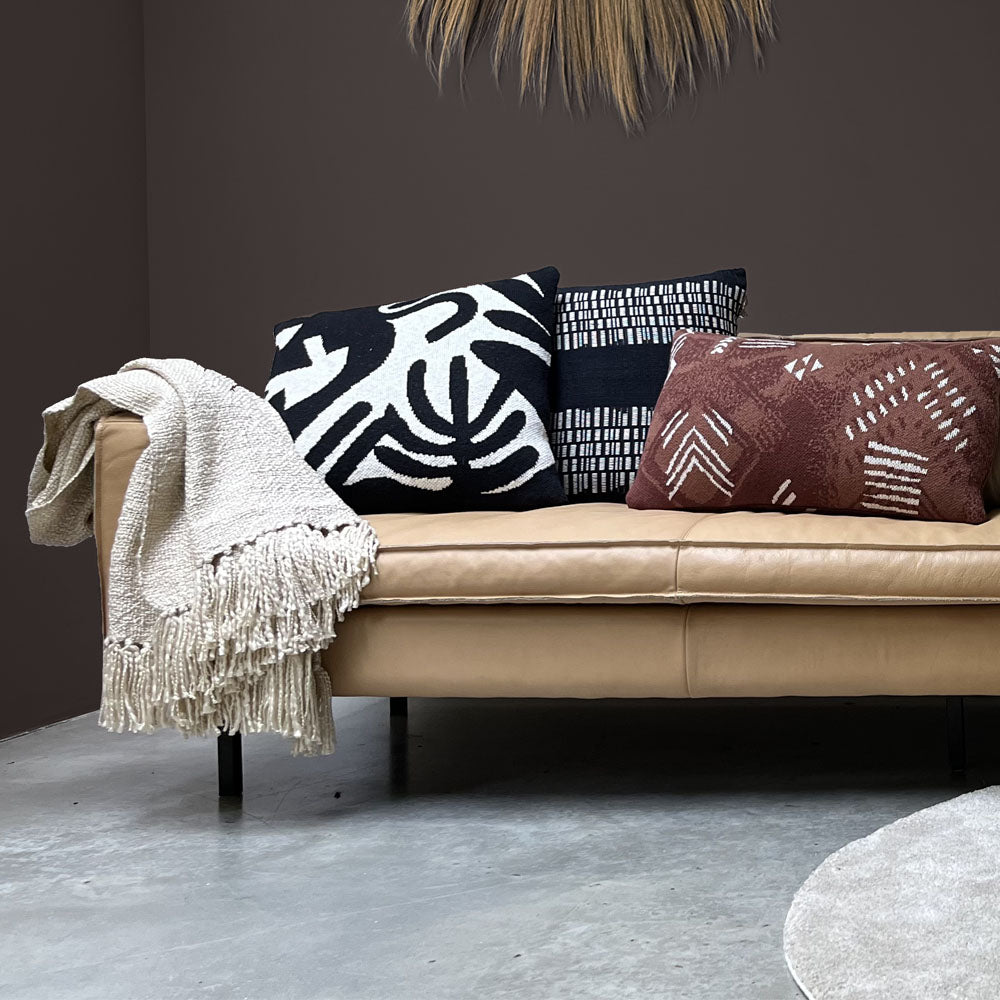 Malagoon cushion Floral Victory - black - 50x50cm 100% organic cotton