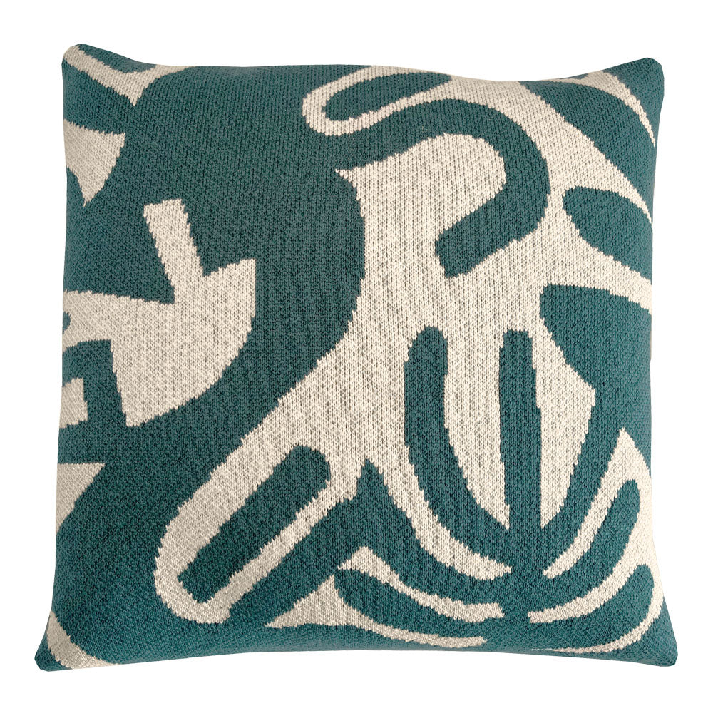 Malagoon cushion Floral Victory - green - 50x50cm 100% organic cotton