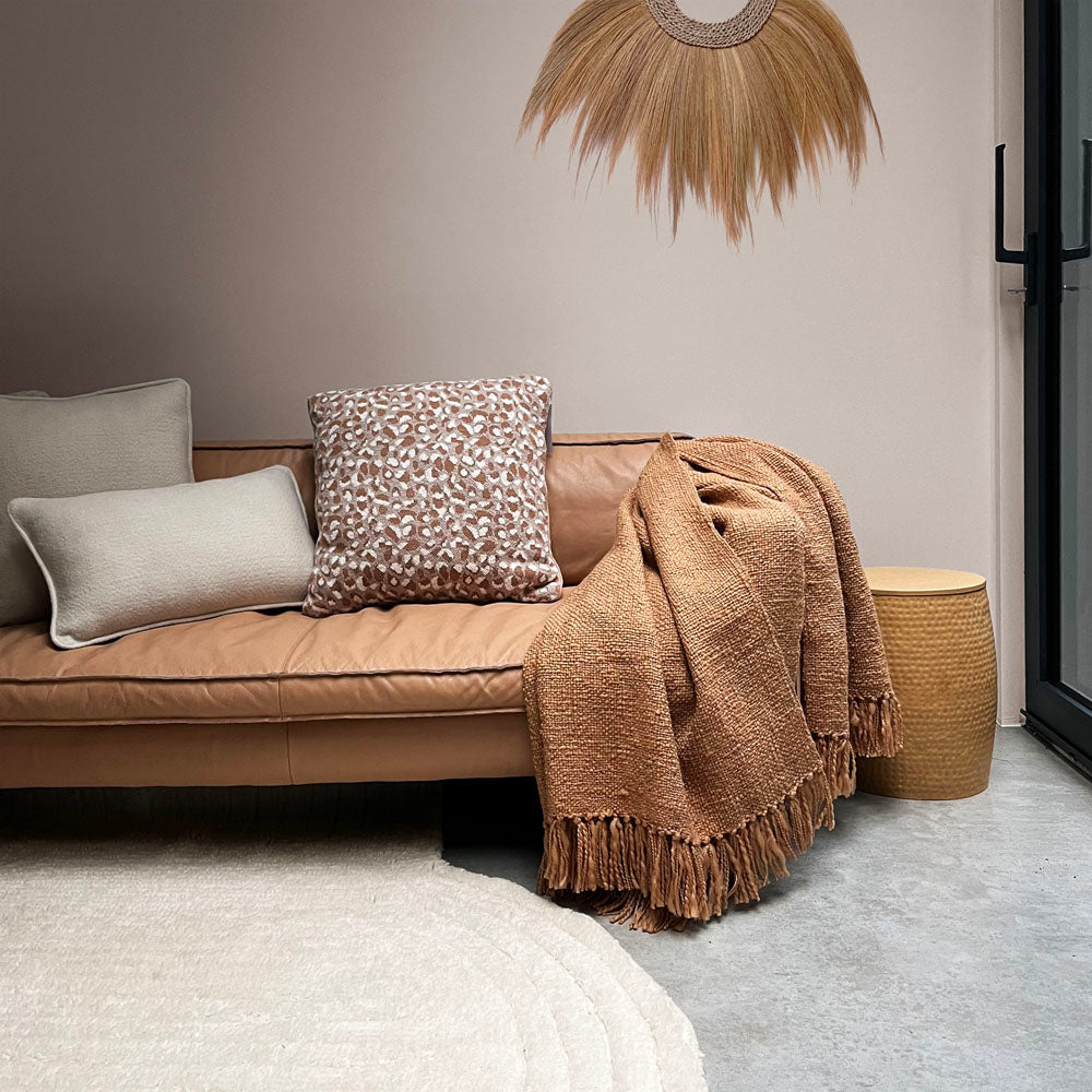 Malagoon throw Fudge - yellow - 125x150cm 100% recycled